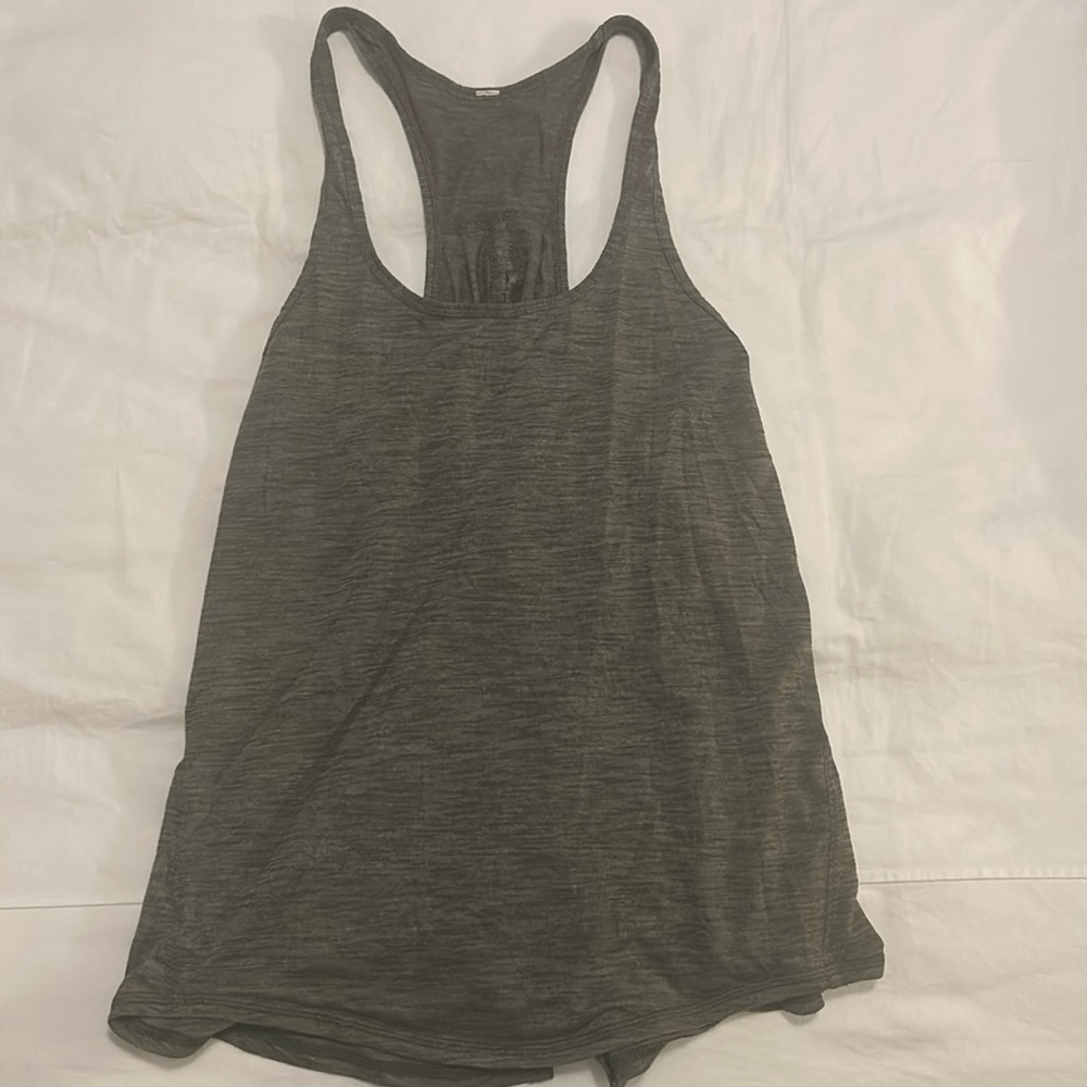 Army green lulu lemon tank top tie in the back